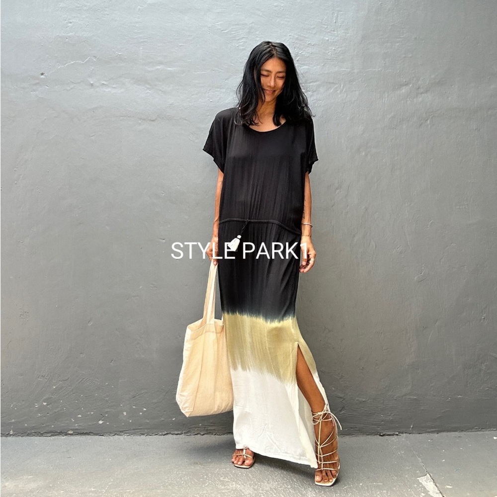 Black and White Ombre Maxi Dress